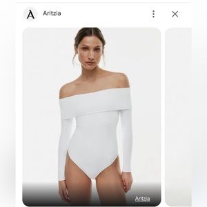Aritzia contour deco bodysuit in white sand